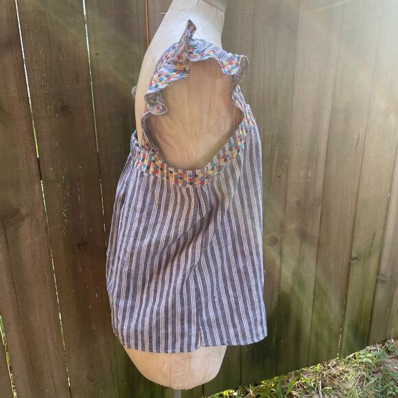 SAVANNA JANE Embroidered Ruffle Sleeveless TOP L nwt - Picture 4 of 6